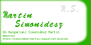 martin simonidesz business card